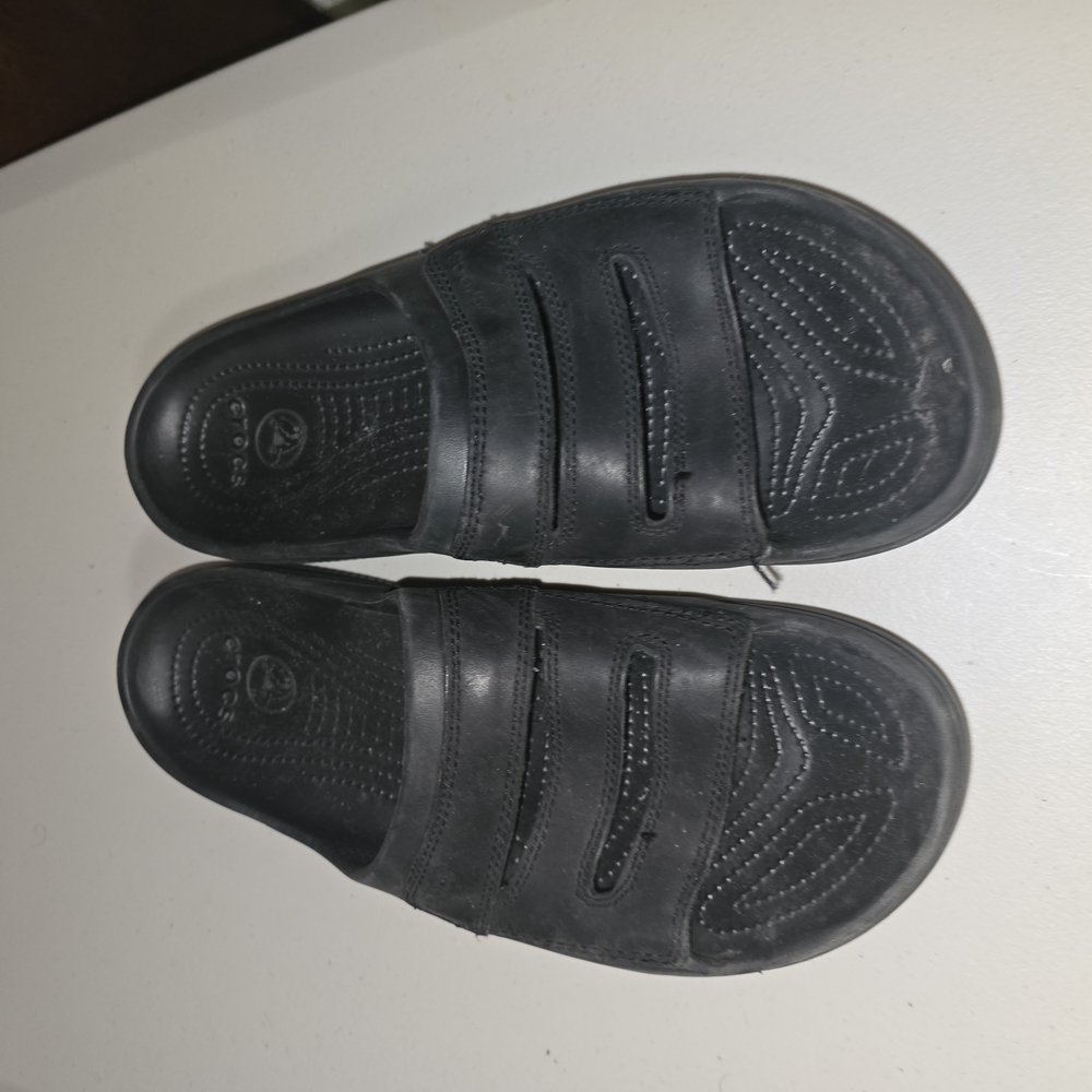 Black Slip-On Sandals